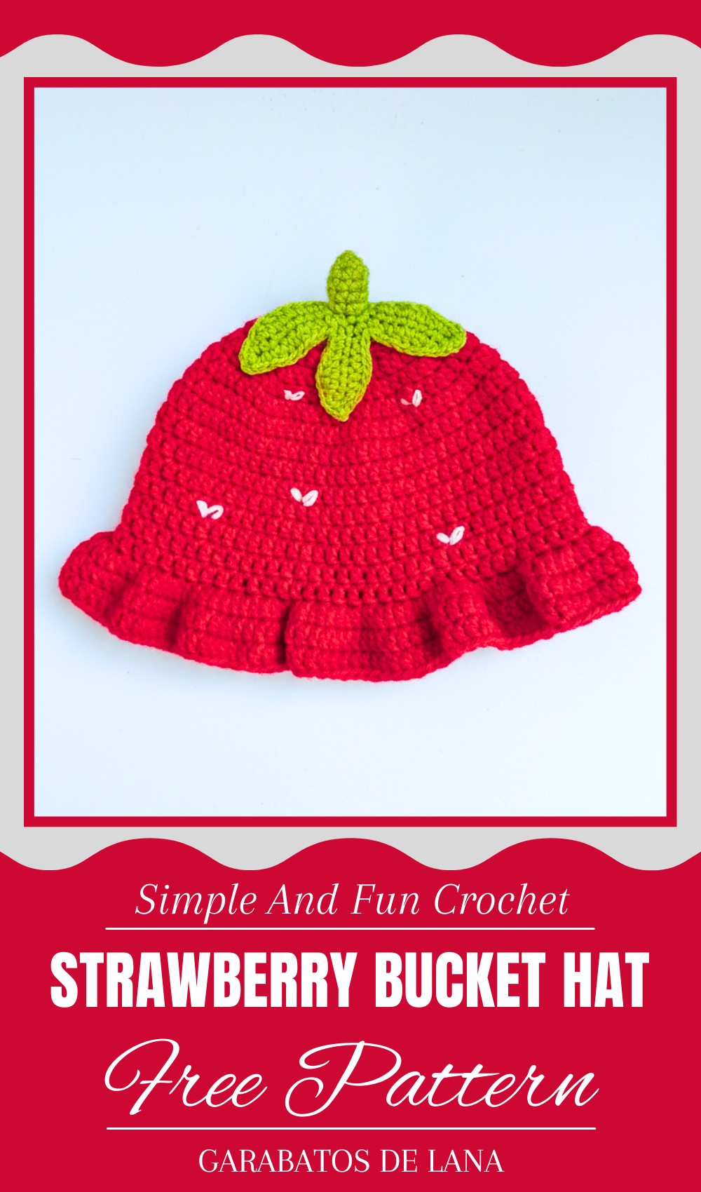 Easy Crochet Strawberry Bucket Hat