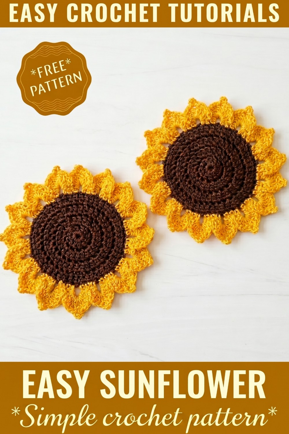 Eye-Catching Crochet Sunflower Pattern for Home Decor
