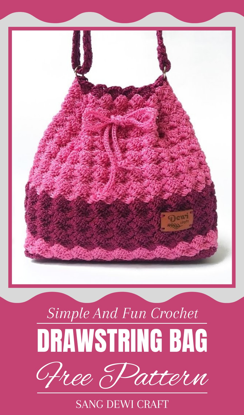Latest Model Crochet Drawstring Bag