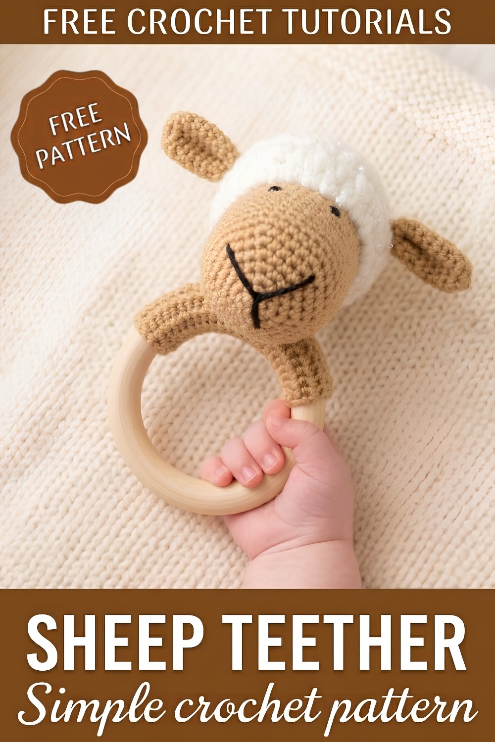 Charming Crochet Sheep Teether Pattern Ideal for Baby Gifts