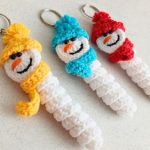 Free Crochet Snowman Keychain Pattern
