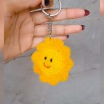 Free Crochet Smiley Sun Keychain Pattern with Easy Steps