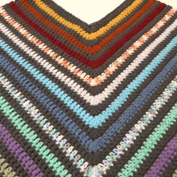 Free Crochet Colorful Poncho Pattern for Everyday Wear