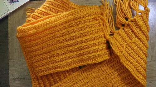 Crochet Ribbed Scarf Free Pattern