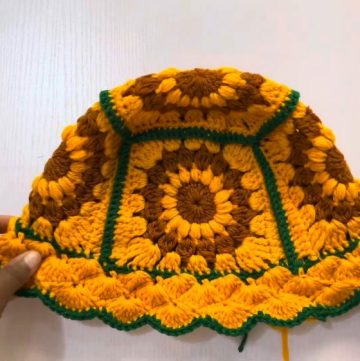 Free Crochet Sunflower Bucket Hat Pattern