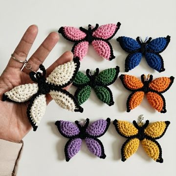 Crochet 3d Butterfly Keychain Pattern 1