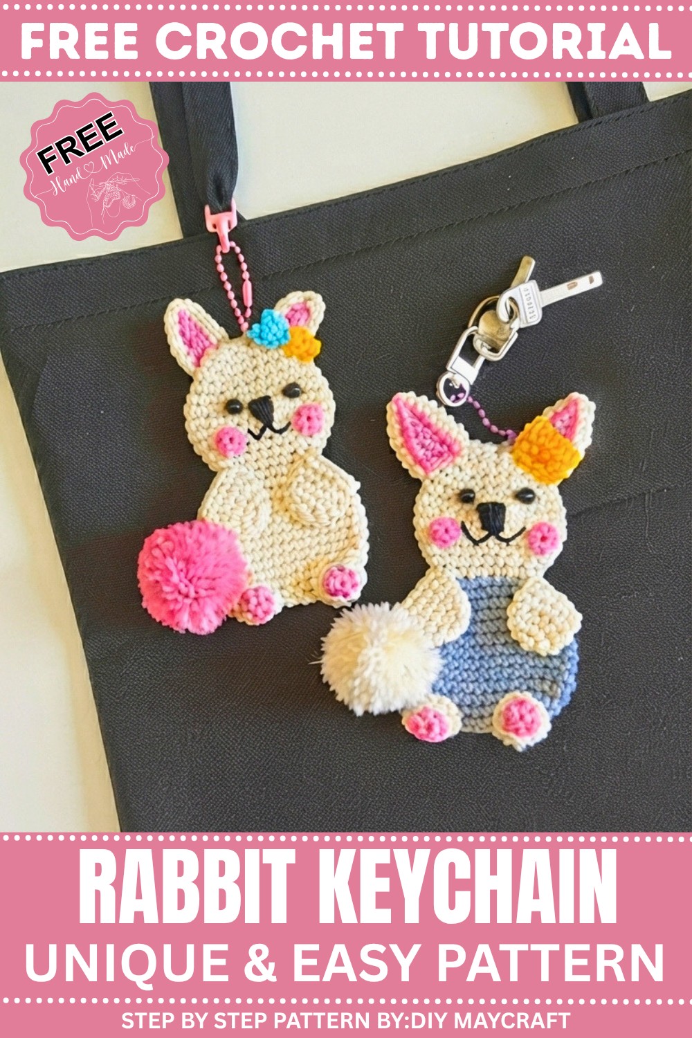 Crochet Rabbit Keychain Pattern