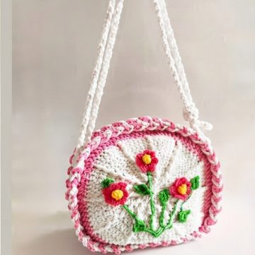 Crochet Round Flower Bag Step By Step Pattern 1