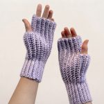 Crochet Ribbed Fingerless Gloves (5)