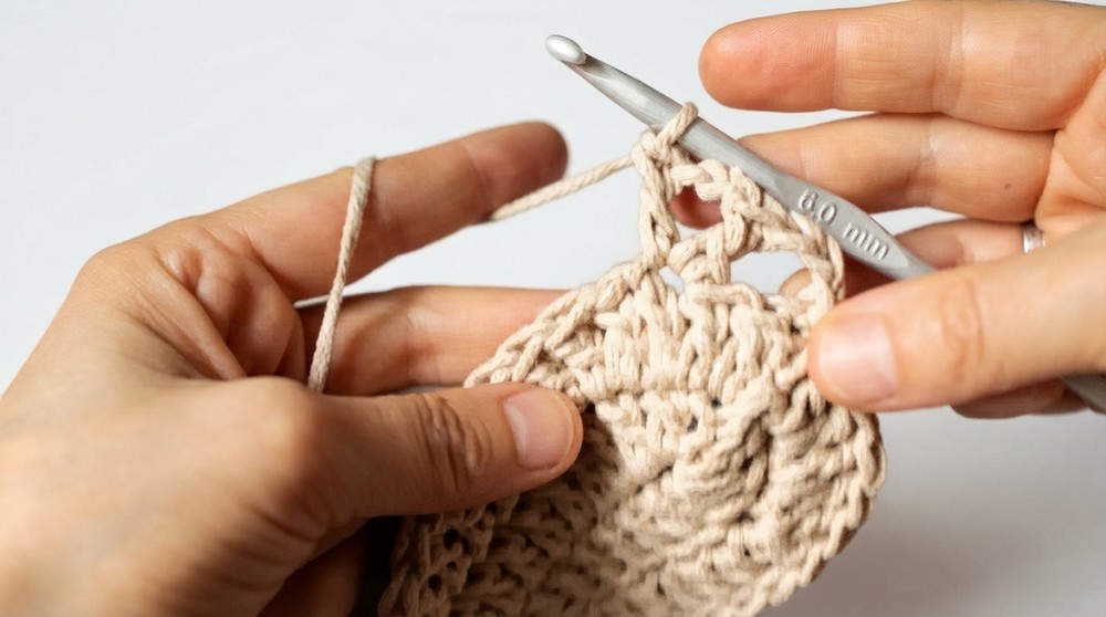 How To Crochet Mesh Bag Made Of Macrame Cord (7)