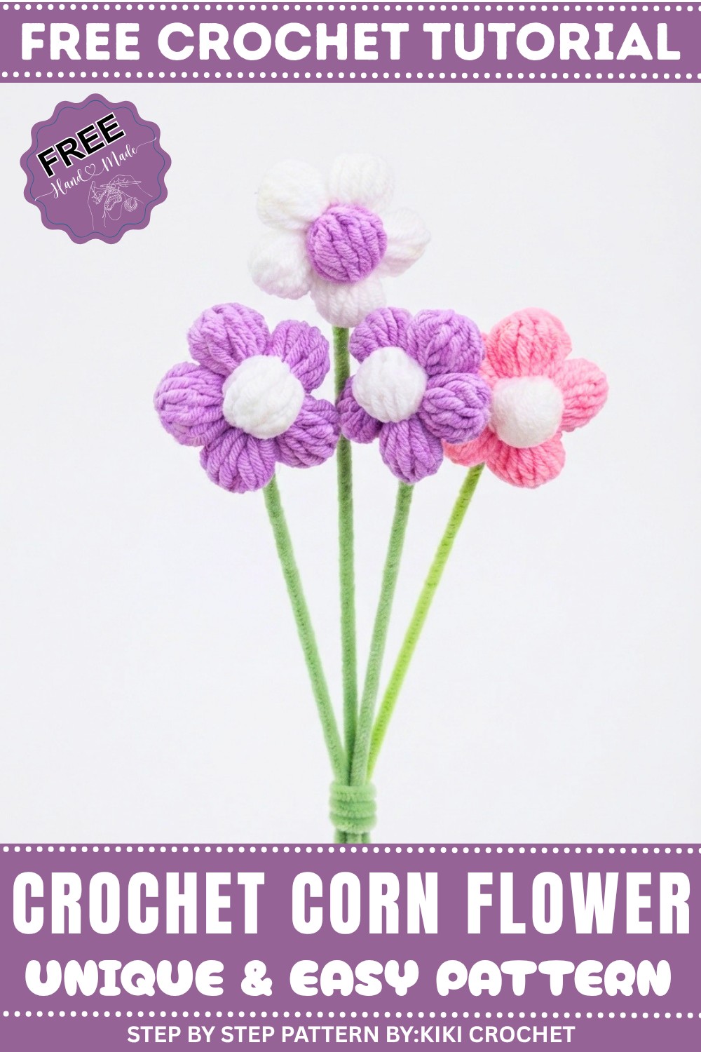 🌸 5 Petal Corn Flower Crochet