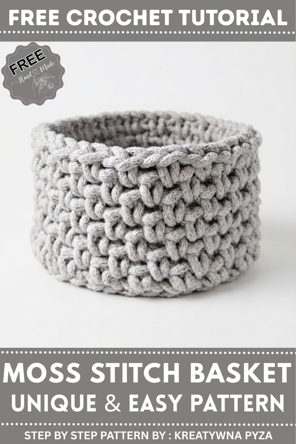 Moss Stitch Basket Free Pattern for Crochet Lovers