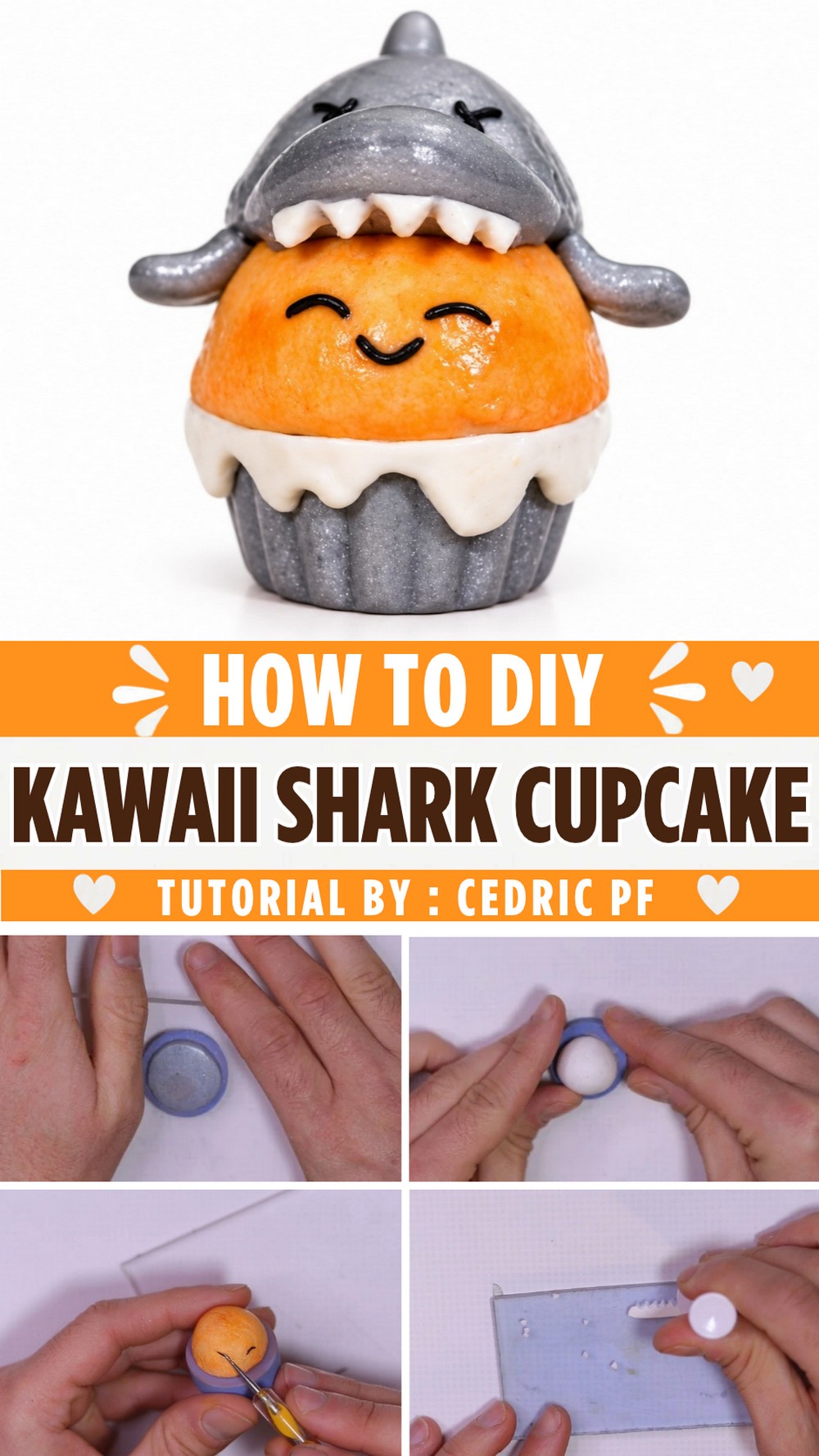 Adorable DIY Kawaii Shark Cupcake Figure (2)